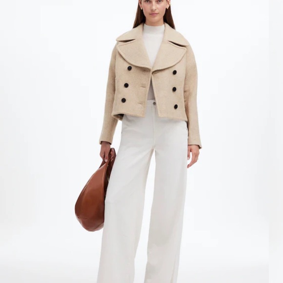 Madewell Oversized Collar short Peacoat in Herringbone - Picture 1 of 4